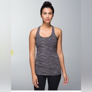 Lululemon Women's Black and Gray Race back size 4 has a very good stretch.